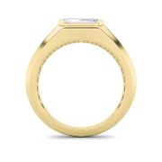 Emerald Shaped Lab Grown Diamond (F/VS) Mens Ring in 14K Yellow Gold