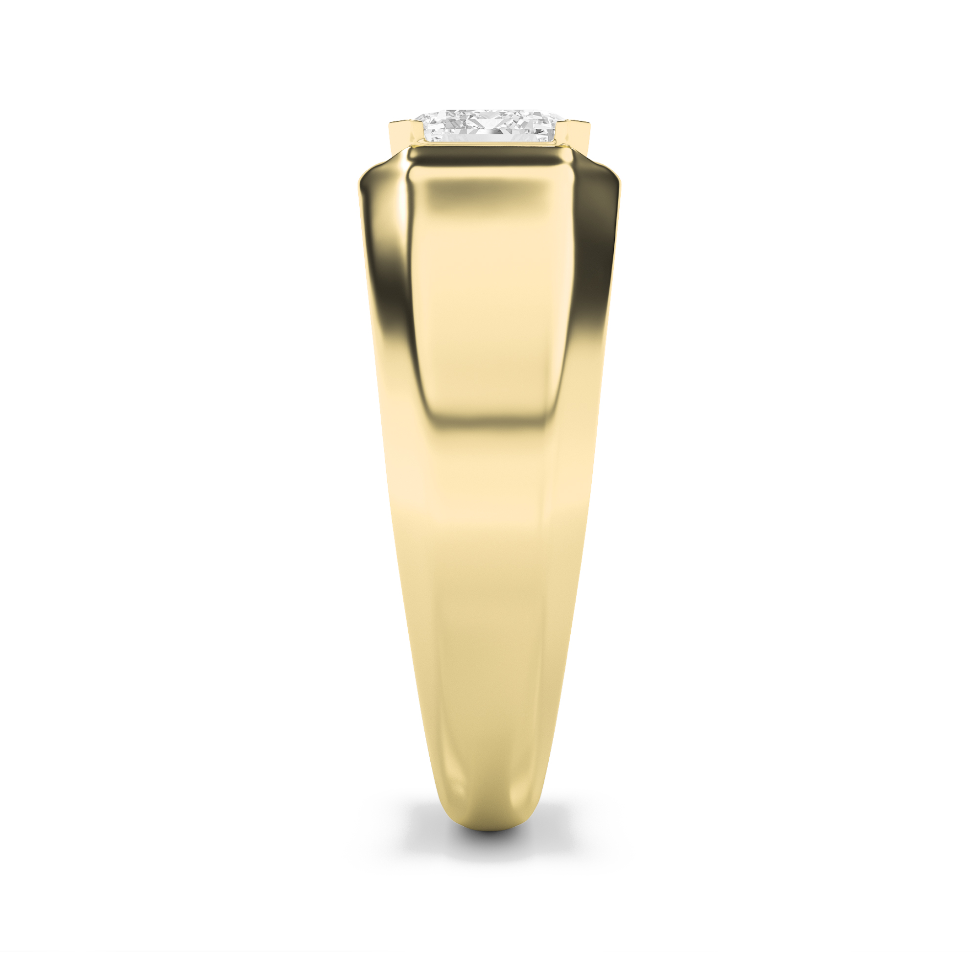 Emerald Shaped Lab Grown Diamond (F/VS) Mens Ring in 14K Yellow Gold
