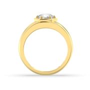 Round Shaped Lab Grown Diamond (F/VS) Mens Ring in 14K White Gold