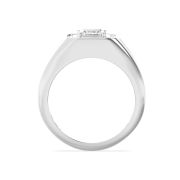 Emerald Shaped Lab Grown Diamond (F/VS) Mens Ring in 14K White Gold