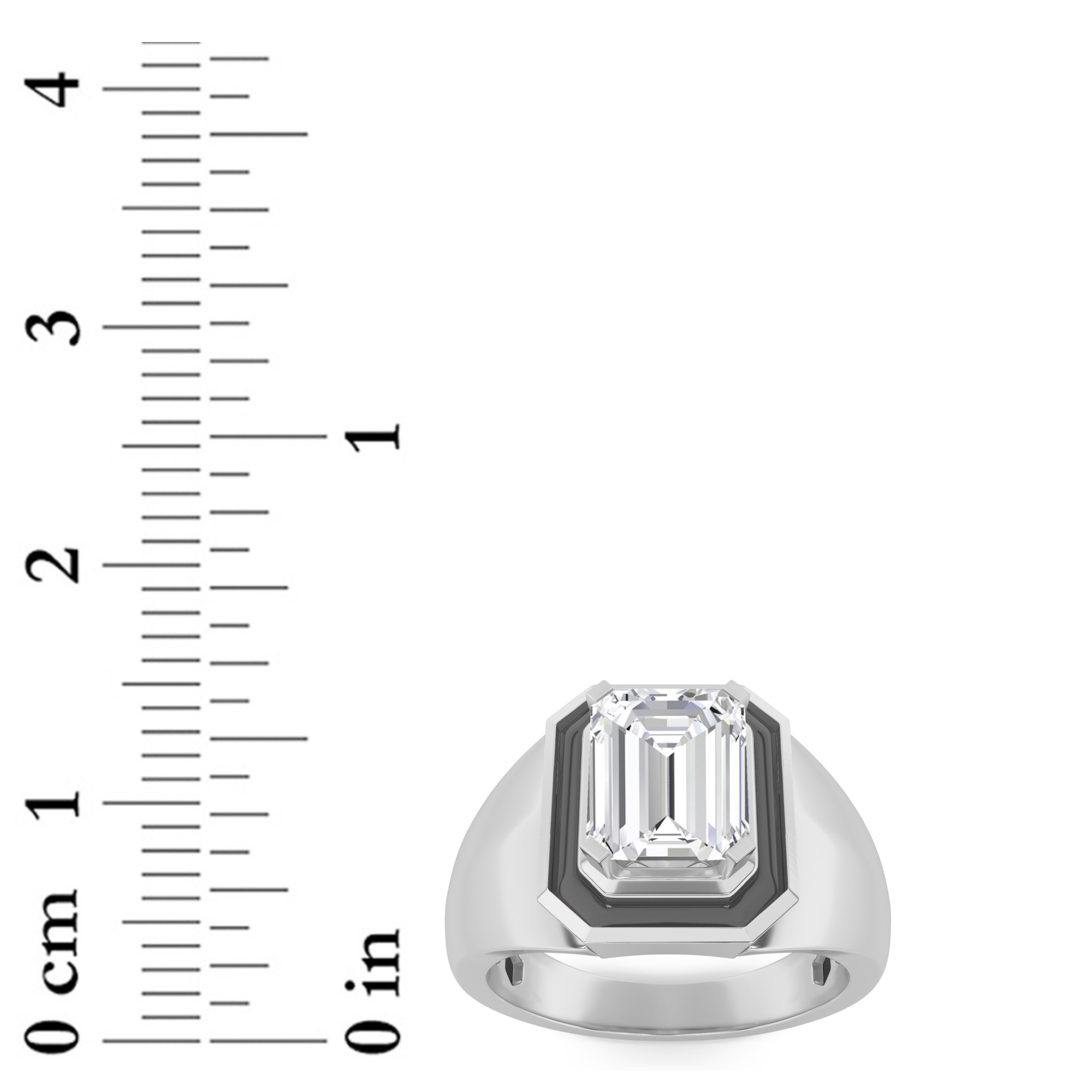 Emerald Shaped Lab Grown Diamond (F/VS) Mens Ring in 14K Gold