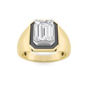 Emerald Shaped Lab Grown Diamond (F/VS) Mens Ring in 14K Gold