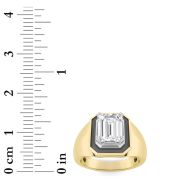 Emerald Shaped Lab Grown Diamond (F/VS) Mens Ring in 14K Gold