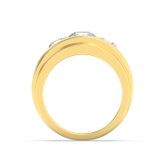 Round Shaped Lab Grown Diamond (F/VS) Mens Ring in 14K Gold