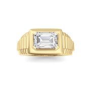 Emerald Shaped Lab Grown Diamond (F/VS) Mens Ring in 14K Gold
