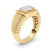 Emerald Shaped Lab Grown Diamond (F/VS) Mens Ring in 14K Gold