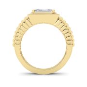 Emerald Shaped Lab Grown Diamond (F/VS) Mens Ring in 14K Gold