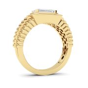 Emerald Shaped Lab Grown Diamond (F/VS) Mens Ring in 14K Gold