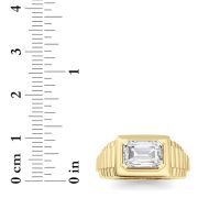 Emerald Shaped Lab Grown Diamond (F/VS) Mens Ring in 14K Gold