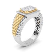 Emerald Shaped Lab Grown Diamond (F/VS) Mens Ring in 14K Gold