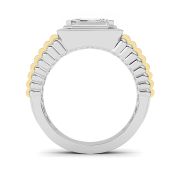 Emerald Shaped Lab Grown Diamond (F/VS) Mens Ring in 14K Gold