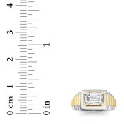 Emerald Shaped Lab Grown Diamond (F/VS) Mens Ring in 14K Gold