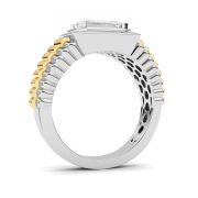 Emerald Shaped Lab Grown Diamond (F/VS) Mens Ring in 14K Gold