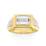 Emerald Shaped Lab Grown Diamond (F/VS) Mens Ring in 14K Gold
