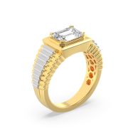 Emerald Shaped Lab Grown Diamond (F/VS) Mens Ring in 14K Gold