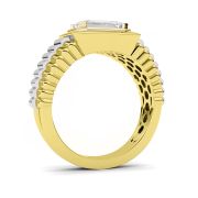 Emerald Shaped Lab Grown Diamond (F/VS) Mens Ring in 14K Gold