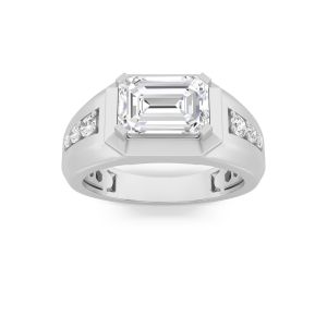 Emerald Shaped Lab Grown Diamond (F/VS) Ring in...