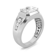 Emerald Shaped Lab Grown Diamond (F/VS) Ring in 14K Gold