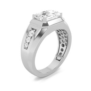Emerald Shaped Lab Grown Diamond (F/VS) Ring in...