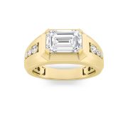 Emerald Shaped Lab Grown Diamond (F/VS) Ring in 14K Gold