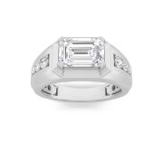 Emerald Shaped Lab Grown Diamond (F/VS) Ring in 14K Gold