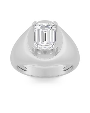 Emerald Shaped Lab Grown Diamond (F/VS) Men’s Ring in 14K Gold
