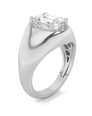 Emerald Shaped Lab Grown Diamond (F/VS) Men’s Ring in 14K Gold