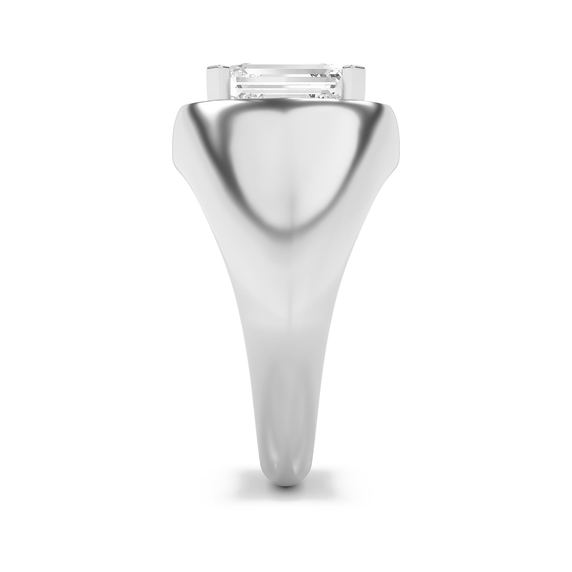 Emerald Shaped Lab Grown Diamond (F/VS) Men’s Ring in 14K Gold
