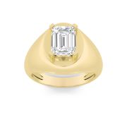 Emerald Shaped Lab Grown Diamond (F/VS) Men’s Ring in 14K Gold