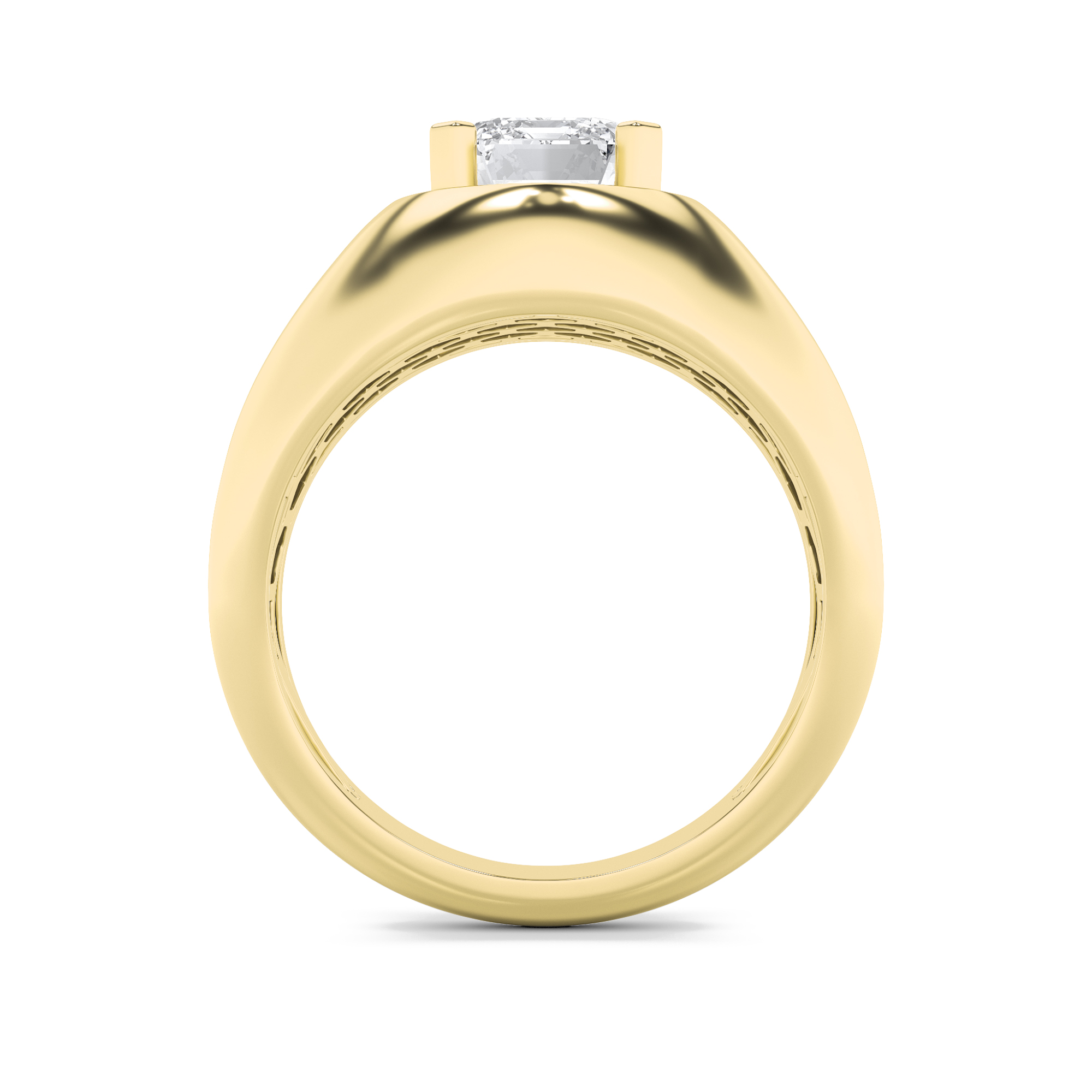 Emerald Shaped Lab Grown Diamond (F/VS) Men’s Ring in 14K Gold