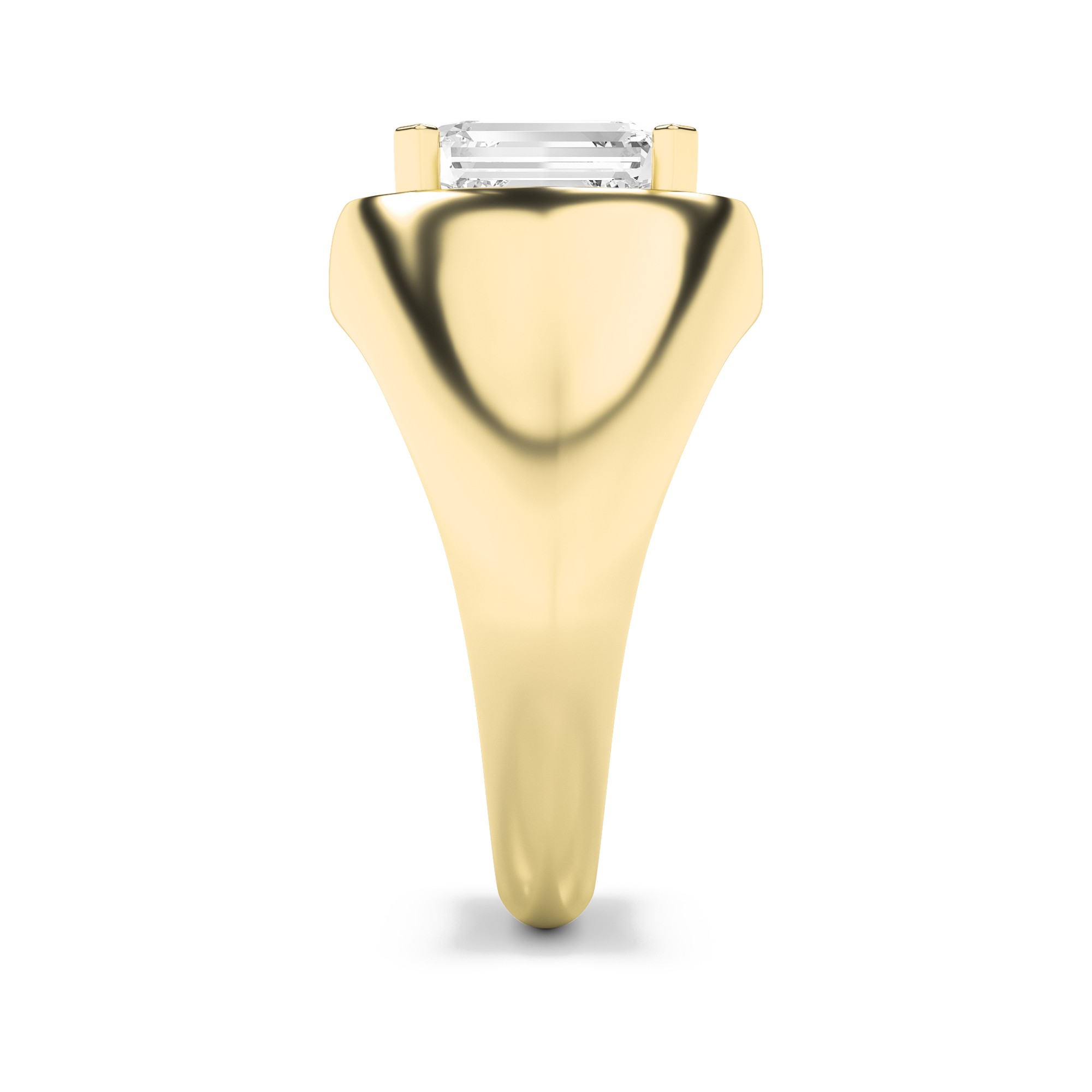 Emerald Shaped Lab Grown Diamond (F/VS) Men’s Ring in 14K Gold