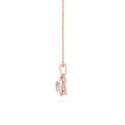 Oval Shaped Lab Grown Diamond (F/VS) Halo Pendant in 14K Gold