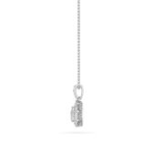 Pear Shaped Lab Grown Diamond (F/VS) Halo Pendant in 14K Gold