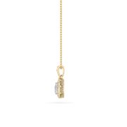 Pear Shaped Lab Grown Diamond (F/VS) Halo Pendant in 14K Gold