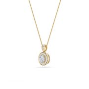 Round Shaped Lab Grown Diamond (F/VS) Halo Pendant in 14K Gold