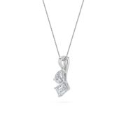 Emerald Shaped Lab Grown Diamond (F/VS) Toi et Moi Pendant in 14K Gold