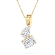 Radiant Shaped Lab Grown Diamond (F/VS) TOI Et Moi Fashion Pendant in 14K Gold