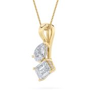 Radiant Shaped Lab Grown Diamond (F/VS) TOI Et Moi Fashion Pendant in 14K Gold