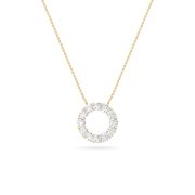 Round Shaped Lab Grown Diamond (F/VS) Circle Pendant in 14K Gold