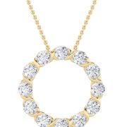 Round Shaped Lab Grown Diamond (F/VS) Circle Pendant in 14K Gold