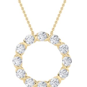 Round Shaped Lab Grown Diamond (F/VS) Circle Pe...