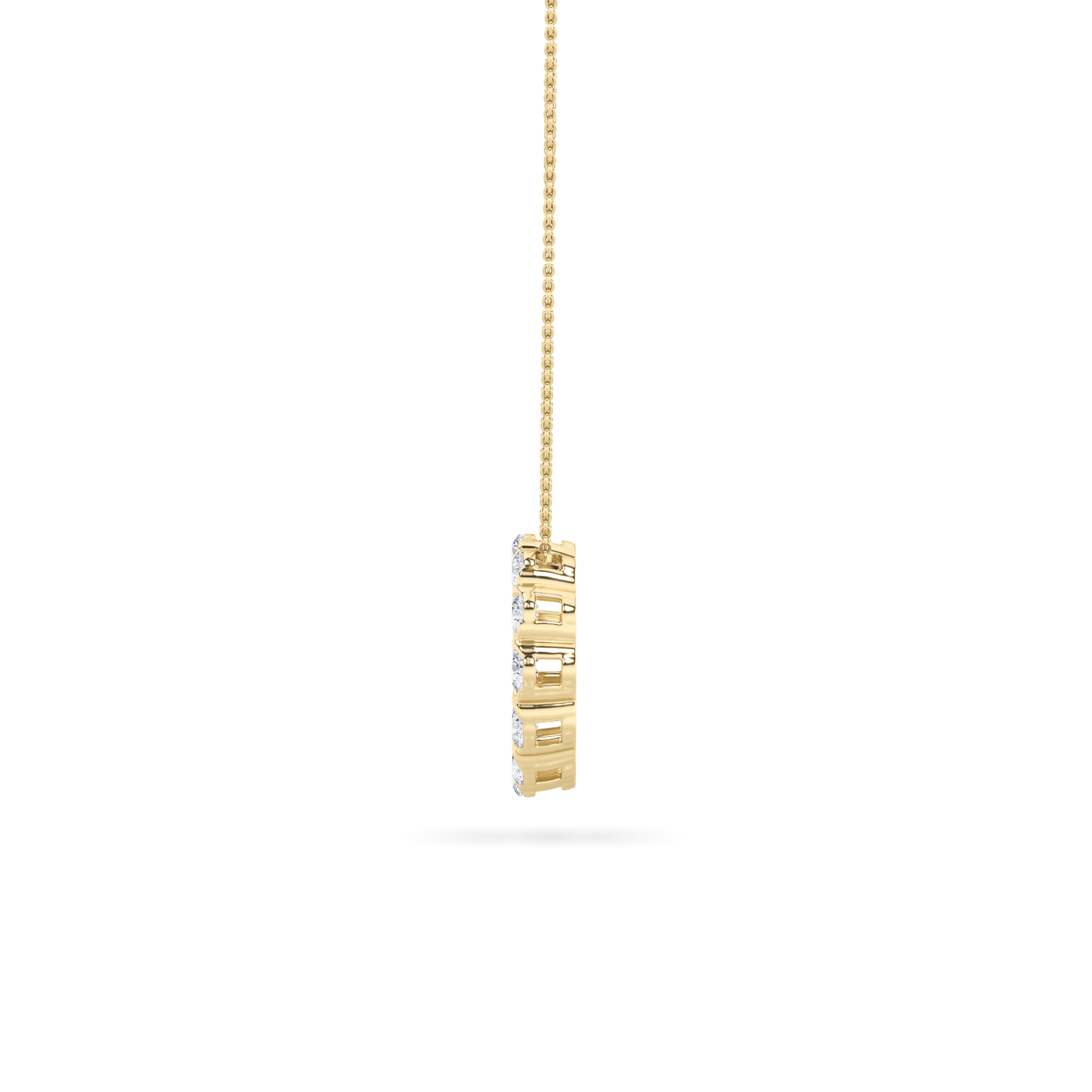 Round Shaped Lab Grown Diamond (F/VS) Circle Pendant in 14K Gold