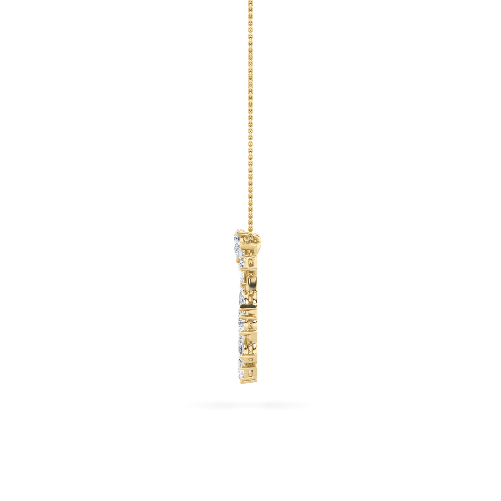 Emerald Shaped Lab Grown Diamond (F/VS) Fancy Circle Pendant in 14K Gold