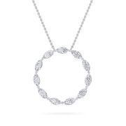 Marquise Shaped Lab Grown Diamond (F/VS) Circle Necklace in 14K Gold