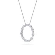 Marquise Shaped Lab Grown Diamond (F/VS) Circle Necklace in 14K Gold