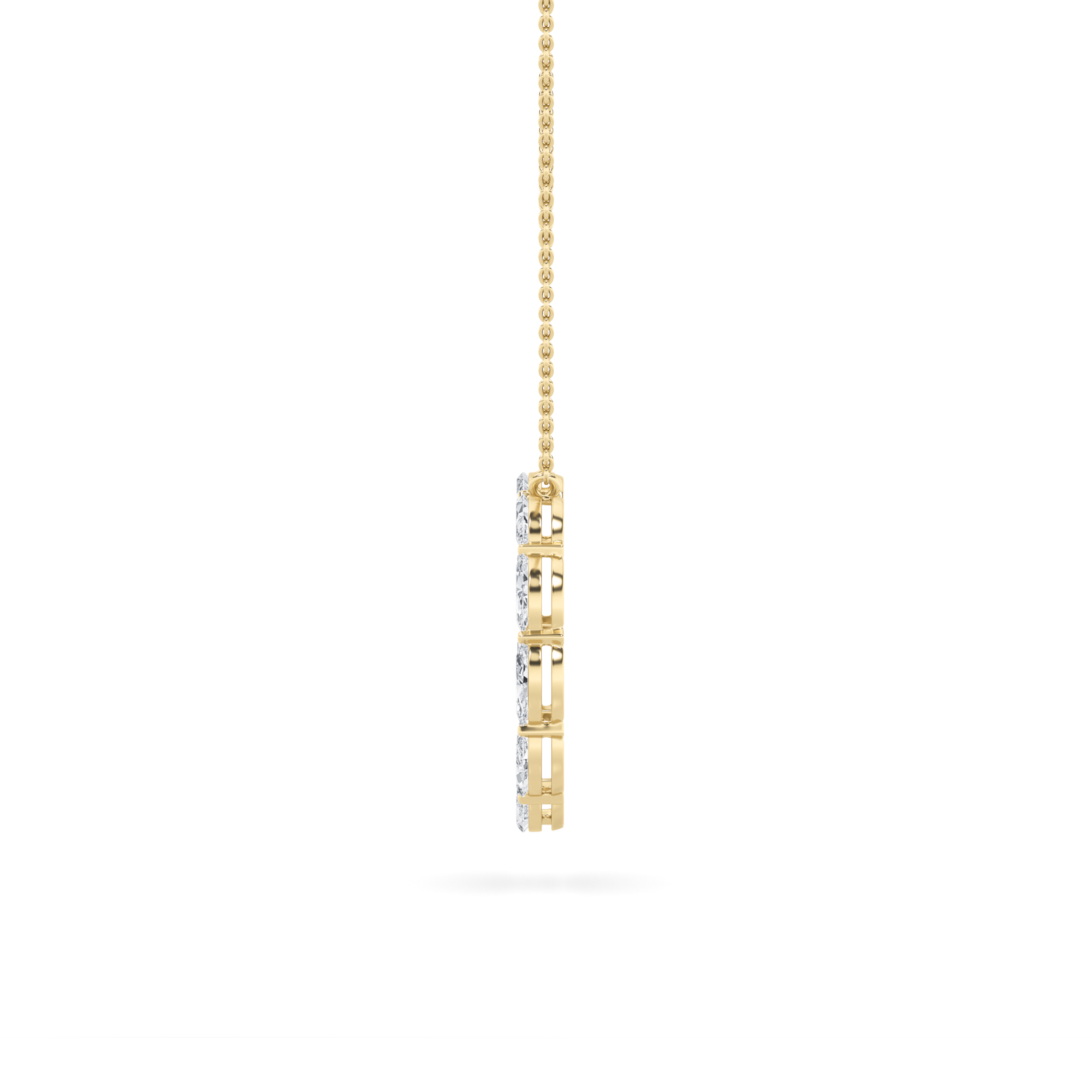 Marquise Shaped Lab Grown Diamond (F/VS) Circle Necklace in 14K Gold