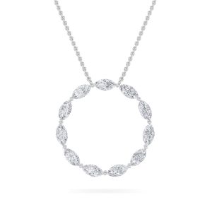 Marquise Shaped Lab Grown Diamond (F/VS) Circle...