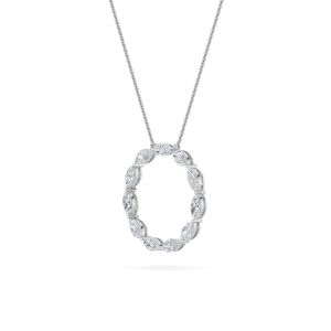 Marquise Shaped Lab Grown Diamond (F/VS) Circle...