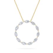 Marquise Shaped Lab Grown Diamond (F/VS) Circle Necklace in 14K Gold