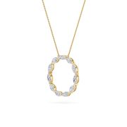 Marquise Shaped Lab Grown Diamond (F/VS) Circle Necklace in 14K Gold